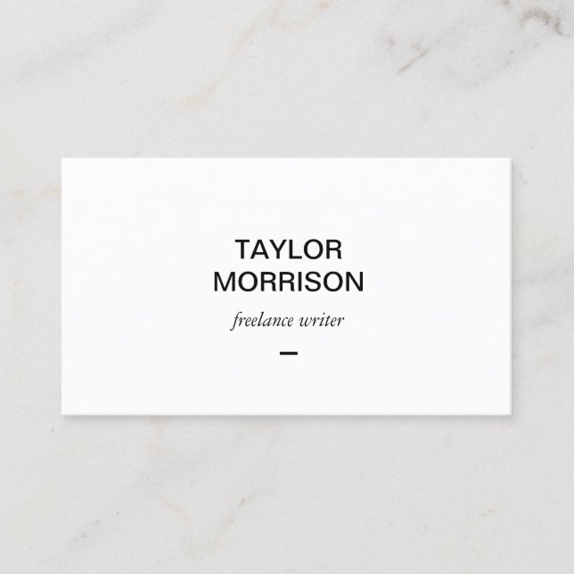 Simple Minimalist Authors, Writers, Notary Public Business Card (Front)
