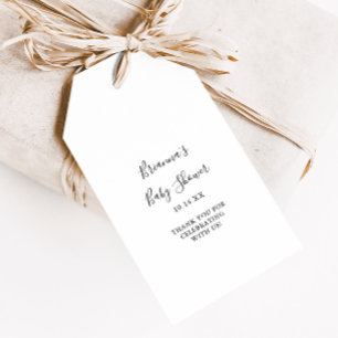 Simple Minimalist Baby Shower Gift Tags