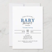 Simple Minimalist Baby Shower Invitation