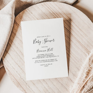 Simple Minimalist Baby Shower Invitation