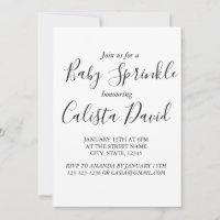 Simple minimalist baby shower sprinkle inviation