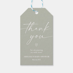 Simple Minimalist Baby Shower Thank You Favour Tag