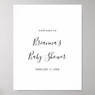 Simple Minimalist Baby Shower Welcome Poster