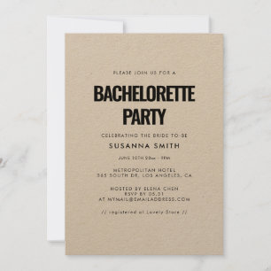 Simple minimalist Bachelorette Party Invitation