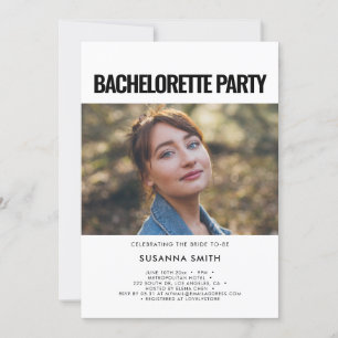 Simple minimalist Bachelorette Party photo Invitation