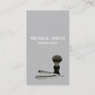 Simple Minimalist Barber Shop Business Card