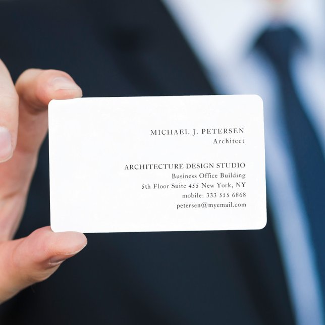 Simple minimalist basic classic professional business card (You can choose the ROUNDED CORNERS option)