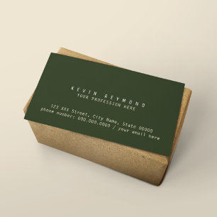 Simple Minimalist Basic Elegant Green Professional Business Card