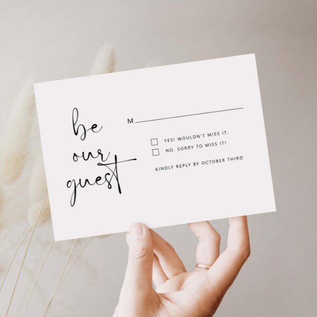Simple minimalist be our guest RSVP Reply Card (Creator Uploaded)