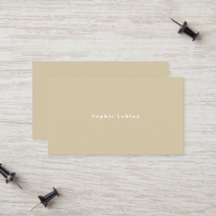 Simple Minimalist Beige Calling Card
