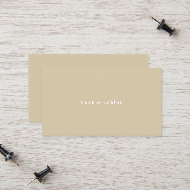 Simple Minimalist Beige  Calling Card (Front/Back In Situ)