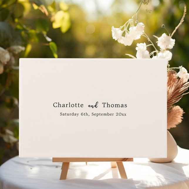 Simple minimalist beige classic wedding  guest book (Creator Uploaded)