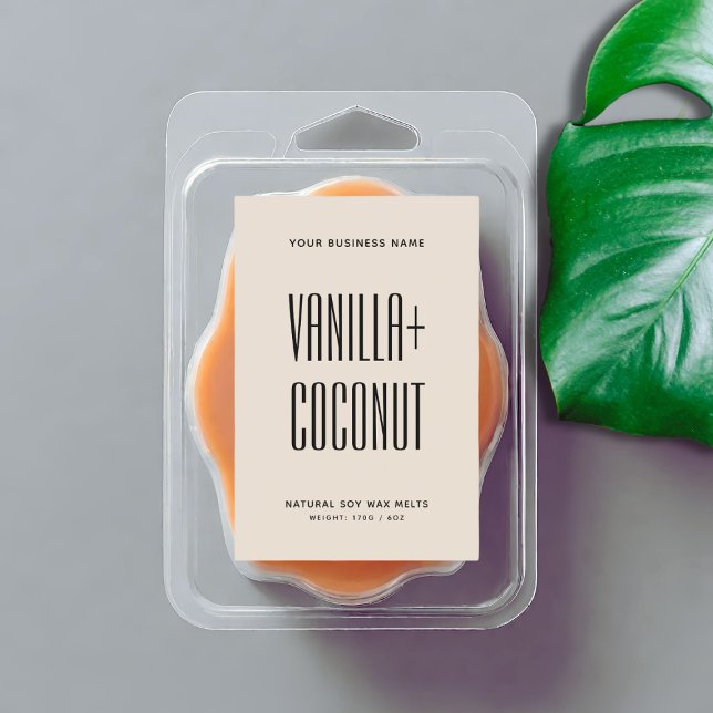 Simple minimalist beige soy wax melts label (Creator Uploaded)