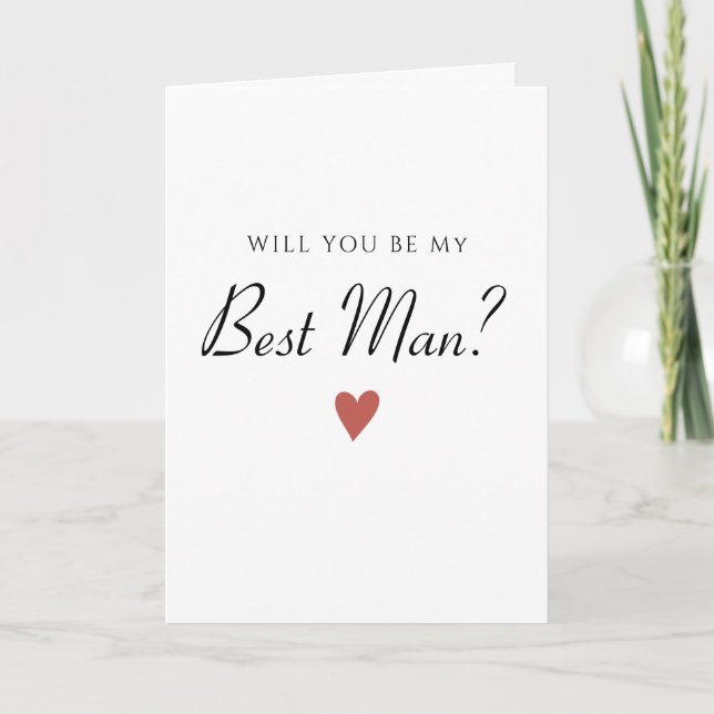 Simple Minimalist Best Man Card (Front)