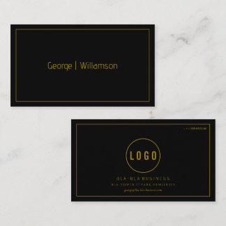 Simple Minimalist Black and Gold Business Card