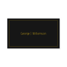 Simple Minimalist Black and Gold Business Card