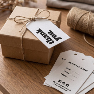 Simple Minimalist Black and White Business Price Gift Tags