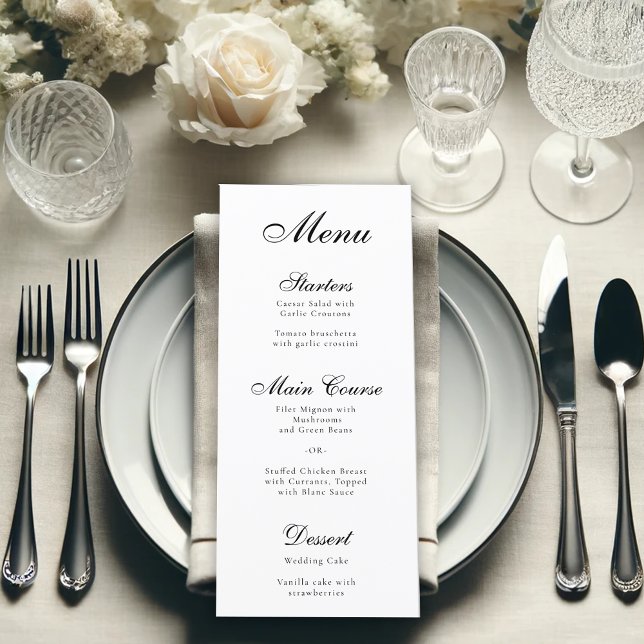 Simple Minimalist Black and White Elegant Script  Menu (Creator Uploaded)