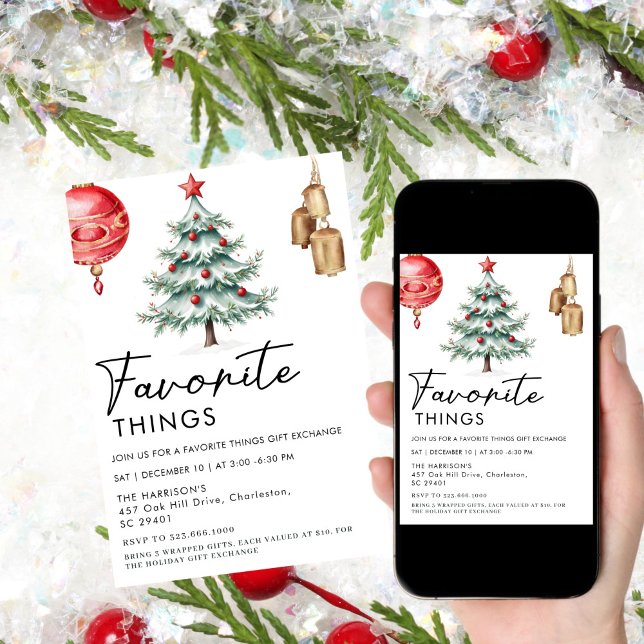 simple Minimalist Black and White Favourite Things Invitation (Creator Uploaded)