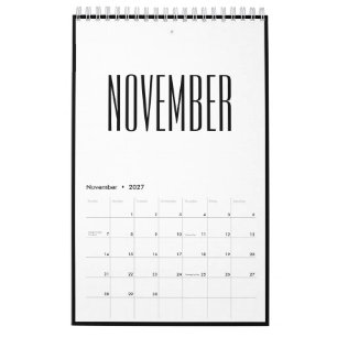 Simple Minimalist Black And White Frame 2027 Calendar