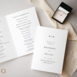 Simple Minimalist Black and White Wedding Program<br><div class="desc">Simple Minimalist Black and White Wedding Program. Click the edit button to customise this design with your details.</div>