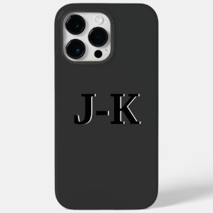 Simple Minimalist Black Custom Monogram Case-Mate iPhone 14 Pro Max Case