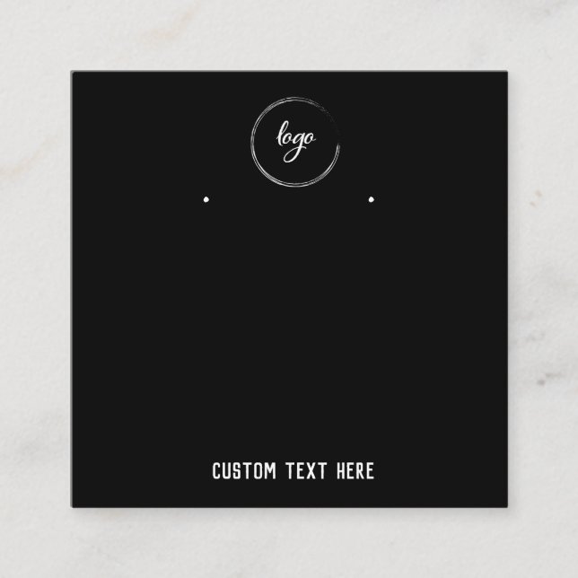 Simple Minimalist Black Display Cards for Earrings (Front)