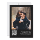 Simple Minimalist Black QR Code Photo Wedding