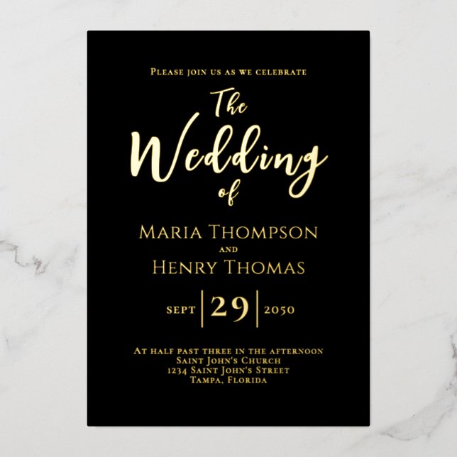 Simple Minimalist Black Script Calligraphy Elegant (Front)