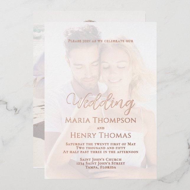 Simple Minimalist Black Script Calligraphy Photo (Front/Back)