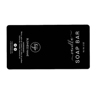 Simple Minimalist Black Soap Bar Labels