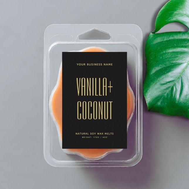 Simple minimalist black soy wax melts label (Creator Uploaded)