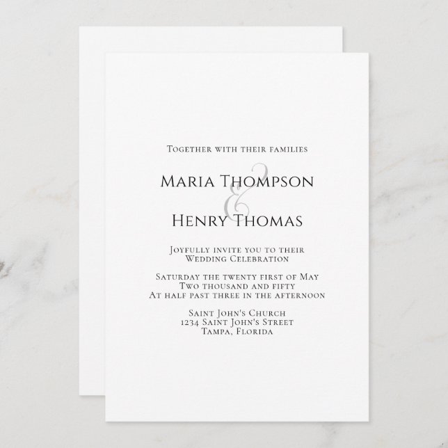 Simple Minimalist Black Text Ampersand Template (Front/Back)