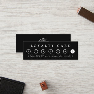 Simple Minimalist Black White Business Logo Salon Loyalty Card