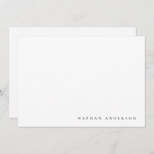 Simple Minimalist Black White Correspondence Card