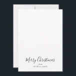 Simple Minimalist Black White Merry Christmas Holiday Card<br><div class="desc">This simple minimalist black white merry Christmas holiday card is perfect for a festive season celebration. The design features an elegant calligraphy font.</div>