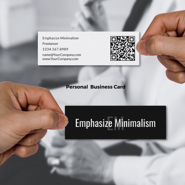 Simple Minimalist Black & White Mini Business Card (Simple Minimalist Black & White Mini Business Card)