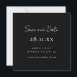 Simple Minimalist Black & White Square Save The Date<br><div class="desc">Simple and classic,  this black and white save the date card is perfect for those that want to keep things simple. This save the date will make sure all of your important details are noticed,  while keeping it classy and elegant.</div>