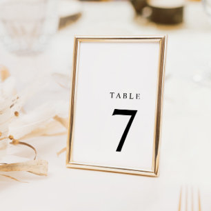 Simple Minimalist Black & White Table Number