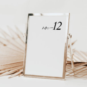 Simple Minimalist Black & White Table Number