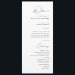 Simple Minimalist Black & White Wedding Ceremony Program<br><div class="desc">This beautifully designed wedding ceremony program is perfect for the couple who wants a simple and minimalist look for their big day. Featuring elegant serif and hand lettered calligraphy script fonts in black and white, this program will be sure to complement your wedding theme. With the option to personalise the...</div>
