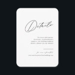Simple Minimalist Black & White Wedding Details Enclosure Card<br><div class="desc">This elegant and modern simple minimalist black & white wedding details enclosure card is the perfect way to provide your guests with all the important information they need. With its sleek and minimalist design featuring serif and hand lettered calligraphy script, this card is sure to impress. The black and white...</div>