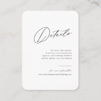 Simple Minimalist Black & White Wedding Details