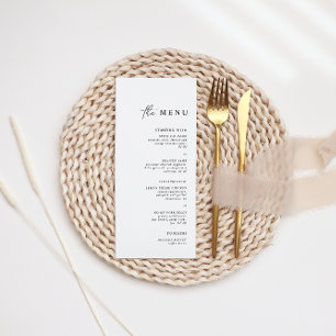 Simple Minimalist Black & White Wedding Dinner Menu