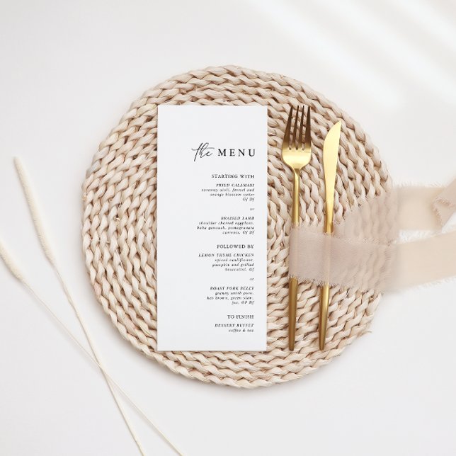 Simple Minimalist Black & White Wedding Dinner Menu (Creator Uploaded)