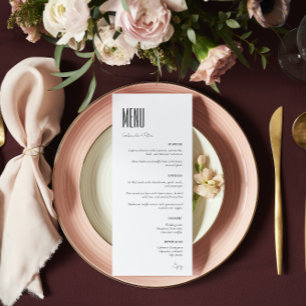 Simple Minimalist Black & White Wedding Menu