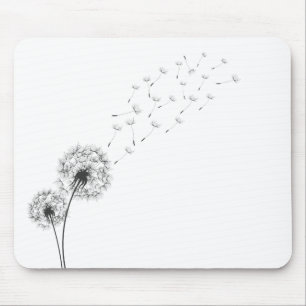 Simple Minimalist Blowing Dandelion   Mousepad