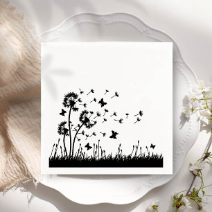 Simple Minimalist Blowing Dandelion Napkin
