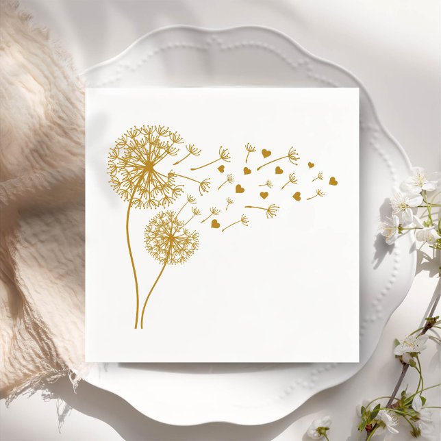 Simple Minimalist Blowing Dandelion Napkin (Creator Uploaded)