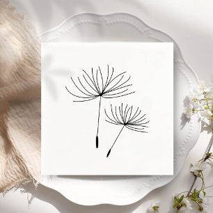 Simple Minimalist Blowing Dandelion Napkin